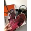 Hermes Oran Flat Slipper Sandals in Patent Calfskin Burgundy/Purple
