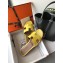 Hermes Oran Flat Slipper Sandals in Patent Calfskin Yellow