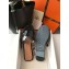 Hermes Oran Flat Slipper Sandals in Patent Calfskin Black/Coffee