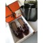 Hermes Oran Flat Slipper Sandals in Patent Calfskin Burgundy/Coffee