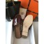 Hermes Oran Flat Slipper Sandals in Patent Calfskin Burgundy/Coffee
