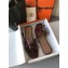 Hermes Oran Flat Slipper Sandals in Patent Calfskin Burgundy/Coffee
