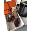 Hermes Oran Flat Slipper Sandals in Patent Calfskin Burgundy/Coffee
