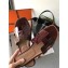 Hermes Oran Flat Slipper Sandals in Patent Calfskin Burgundy/Coffee