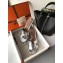 Hermes Heel 5cm Oasis Slipper Sandals in Metallic Leather Silver