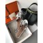 Hermes Heel 5cm Oasis Slipper Sandals in Metallic Leather Silver
