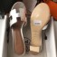 Hermes Heel 5cm Oasis Slipper Sandals in Metallic Leather Silver
