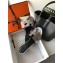 Hermes Heel 5cm Oasis Slipper Sandals in Metallic Leather Silver Gray/Black