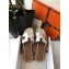 Hermes Oran Flat Slipper Sandals in Metallic Leather Silver