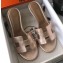 Hermes Heel 5cm Oasis Slipper Sandals in Metallic Leather Pink Gold