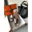 Hermes Oran Flat Slipper Sandals in Metallic Leather Gun Color