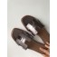 Hermes Oran Flat Slipper Sandals in Metallic Leather Gun Color