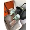 Hermes Oran Flat Slipper Sandals in Patent Python Pale Green