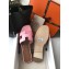 Hermes Oran Flat Slipper Sandals in Patent Python Pink