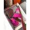 Hermes Oran Flat Slipper Sandals in Patent Python Fuchsia