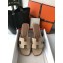 Hermes Oran Flat Slipper Sandals in Patent Python Beige