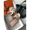 Hermes Oran Flat Slipper Sandals in Patent Python Beige