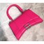 Balenciaga Hourglass XS Top Handle Bag Fuchsia/Silver