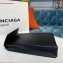 Balenciaga Logo Grained Calfskin Pouch Clutch Bag Black