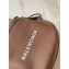 Balenciaga Logo Crossbody Bag with Canvas Strap Camel