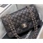 Chanel Original Quality Medium Classic Flap Bag 1112 in Caviar Leather Black with Silver Hardware