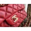 Chanel Lambskin Small Classic Flap Bag A1116 Red