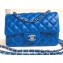 Chanel Lambskin Small Classic Flap Bag A1116 Blue