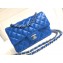 Chanel Lambskin Small Classic Flap Bag A1116 Blue