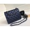 Chanel Lambskin Mini Classic Flap Bag A1115 Navy Blue