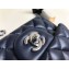 Chanel Lambskin Mini Classic Flap Bag A1115 Navy Blue