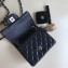 Chanel Lambskin Mini Classic Flap Bag A1115 Navy Blue