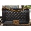 Chanel Lambskin Boy Flap Medium Bag Black/Gold