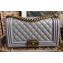 Chanel Lambskin Boy Flap Medium Bag Gray/Gold