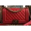 Chanel Lambskin Boy Flap Medium Bag Red/Gold