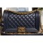 Chanel Lambskin Boy Flap Medium Bag Navy Blue/Gold