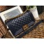 Chanel Lambskin Boy Flap Medium Bag Navy Blue/Gold