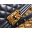 Chanel Lambskin Boy Flap Medium Bag Navy Blue/Gold
