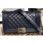 Chanel Lambskin Boy Flap Medium Bag Navy Blue/Silver