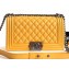 Chanel Lambskin Boy Flap Medium Bag Yellow/Silver