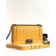 Chanel Lambskin Boy Flap Medium Bag Yellow/Silver