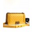 Chanel Lambskin Boy Flap Medium Bag Yellow/Gold