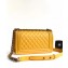 Chanel Lambskin Boy Flap Medium Bag Yellow/Gold