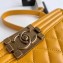 Chanel Lambskin Boy Flap Medium Bag Yellow/Gold