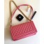 Chanel Caviar Leather Boy Flap Medium Bag Dark Pink