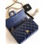 Chanel Patent Leather Small Classic Flap Bag A1116 Navy Blue/Gold