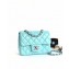 Chanel Lambskin Mini Classic Flap Bag A1115 Tiffany Blue/Silver