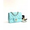 Chanel Lambskin Mini Classic Flap Bag A1115 Tiffany Blue/Gold