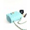Chanel Lambskin Mini Classic Flap Bag A1115 Tiffany Blue/Gold