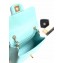 Chanel Lambskin Mini Classic Flap Bag A1115 Tiffany Blue/Gold