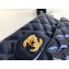 Chanel Patent Leather Medium Classic Flap Bag A1112 Navy Blue/Gold